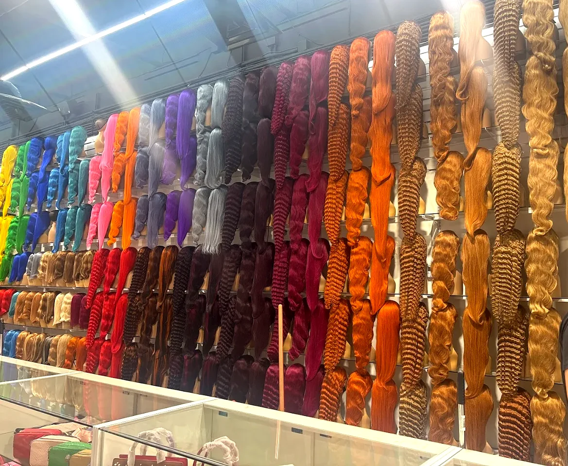 Nova Beauty Supply wig wall in Tampa store