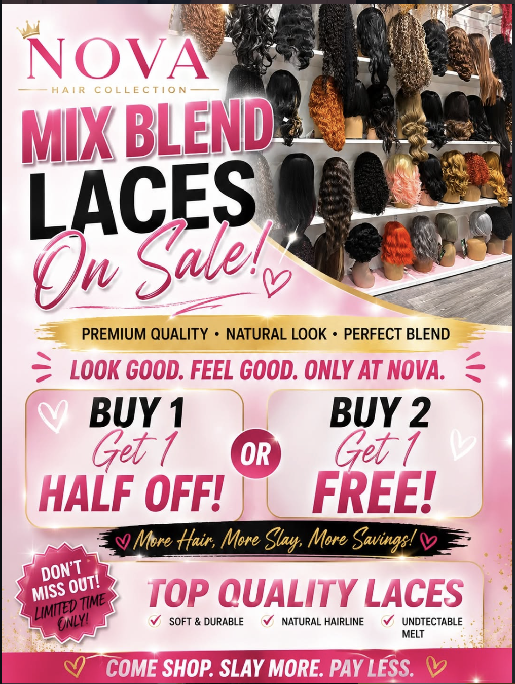 Mix Blend Laces sale flyer at Nova Beauty Supply Tampa